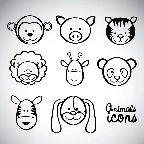 Illustration of cute animals — Stock Vector