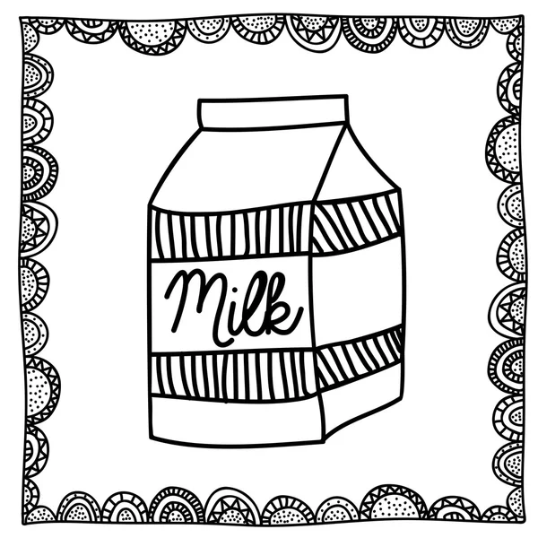Çizim süt — Stok Vektör
