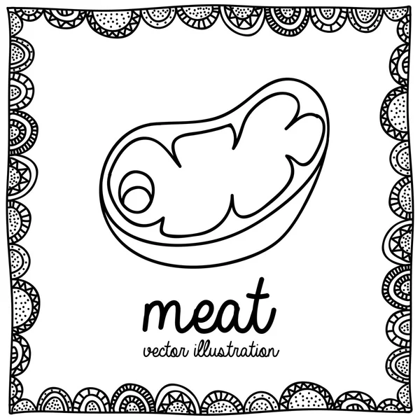 Meat drawing — Stock Vector