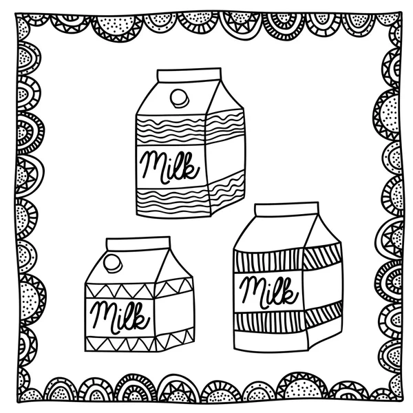 Desenho de leite — Vetor de Stock
