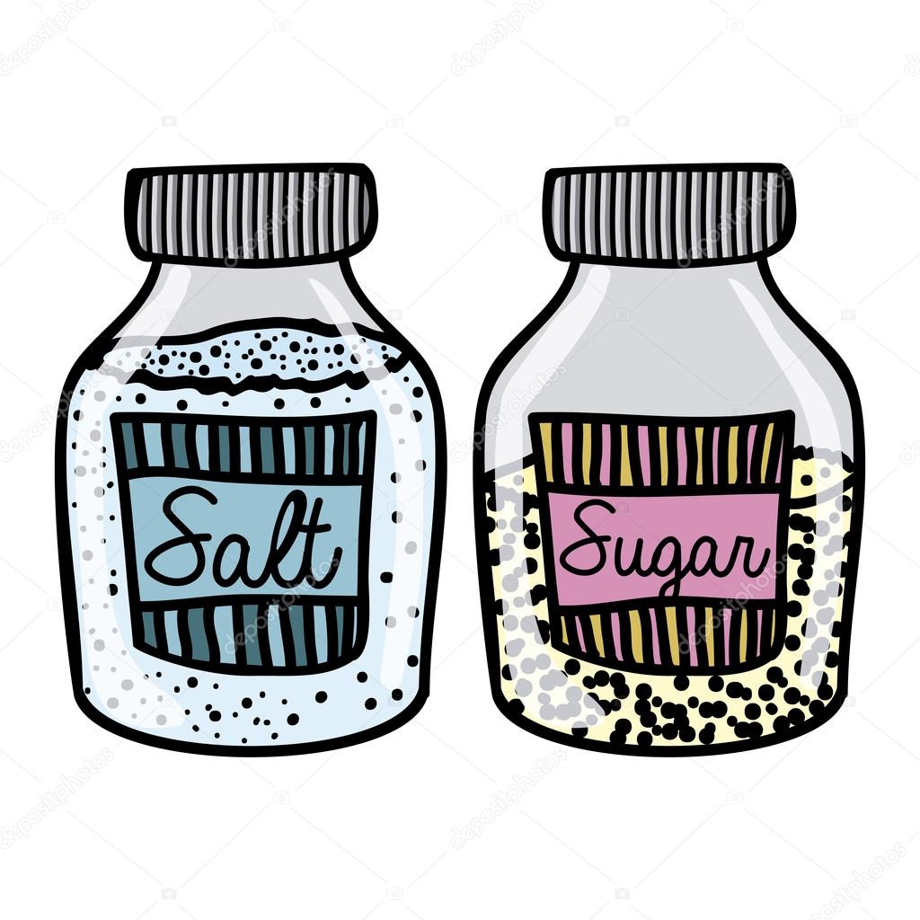 salt and sugar drawing