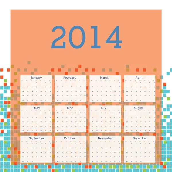 Kalender 2014 — Stock vektor