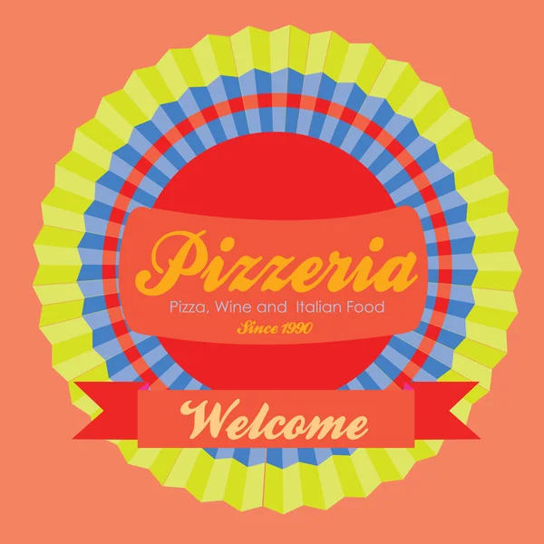Etiqueta de pizzería — Vector de stock