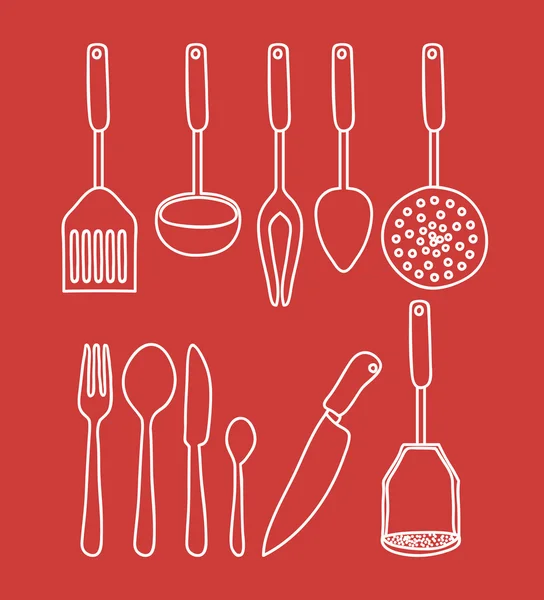 Fournitures de cuisine — Image vectorielle