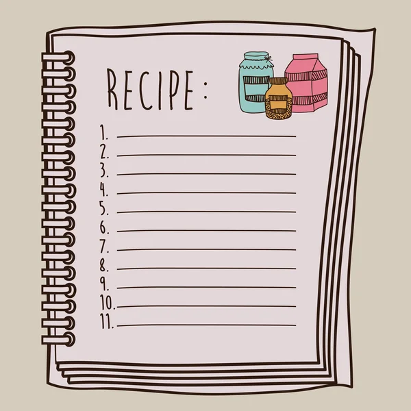 Conception de livre de cuisine — Image vectorielle