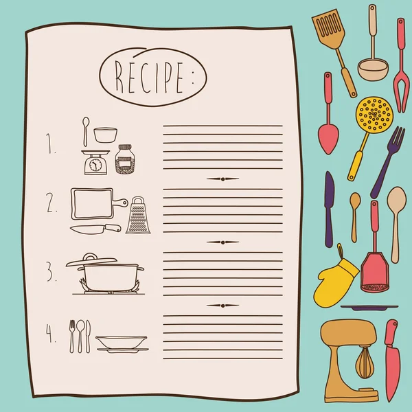 Conception de livre de cuisine — Image vectorielle