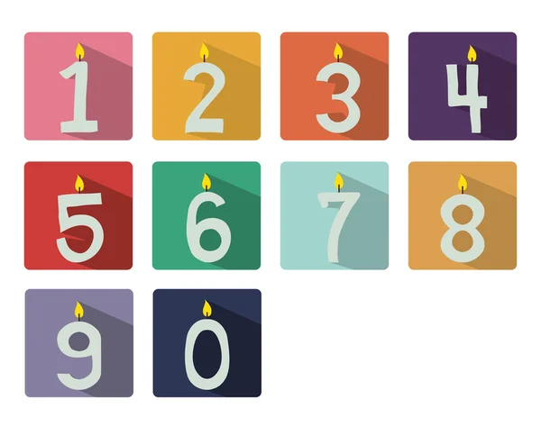 Velas numeradas — Vector de stock