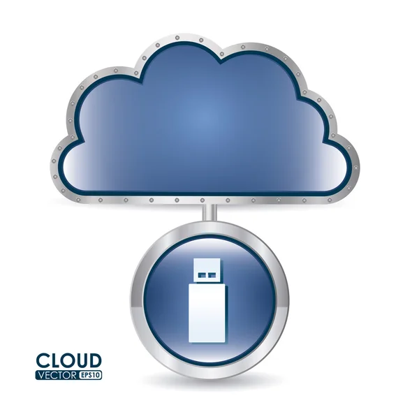 Conception de Cloud Computing — Image vectorielle