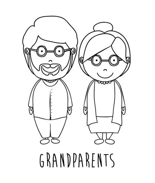 Desain kakek-nenek - Stok Vektor