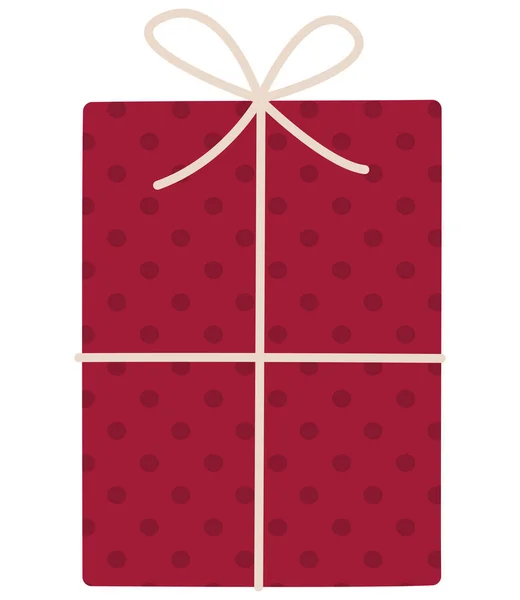 Crimson gift box illustration — Stock Vector