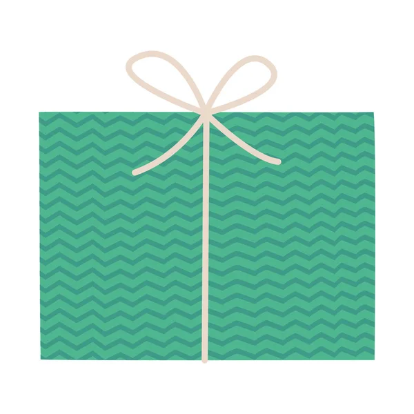 Green gift box illustration — Stock Vector