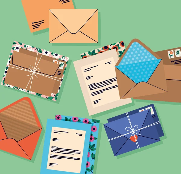 Cartel courrier postal — Image vectorielle