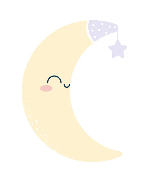 พระจันทร์ที่ง่วงนอน — ภาพเวกเตอร์สต็อก