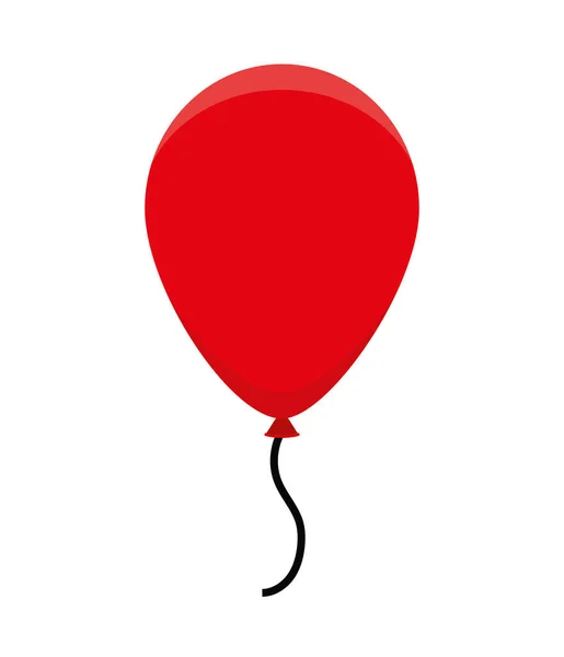 Rode Ballon Illustratie Boven Wit — Stockvector