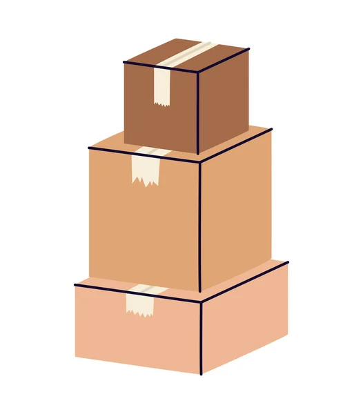 Konstrukcja stosu pudełek — Wektor stockowy