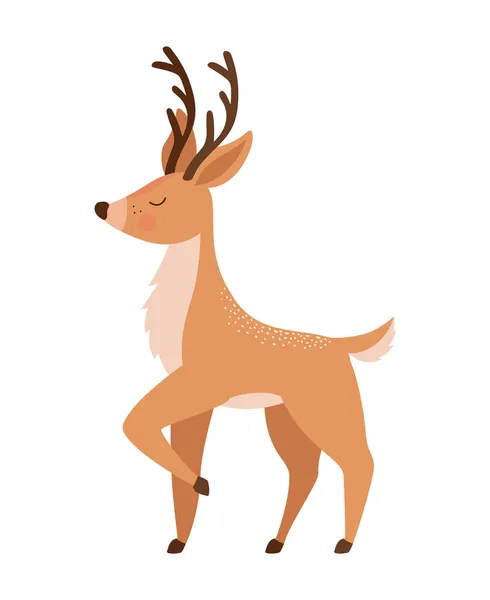 可爱的棕色驯鹿 — 图库矢量图片