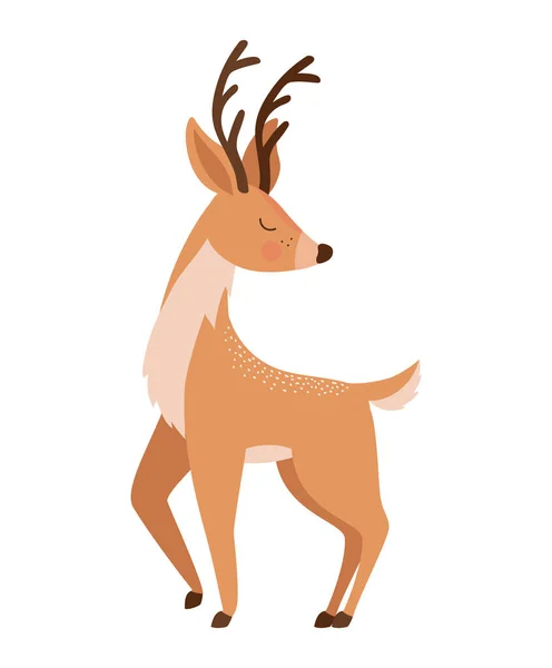 Brown reindeer illustration — Stock Vector