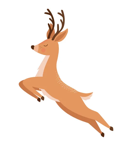 漂亮的棕色驯鹿 — 图库矢量图片