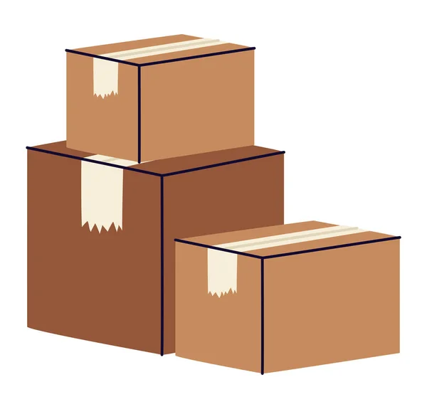 Lindo cajas pila — Vector de stock
