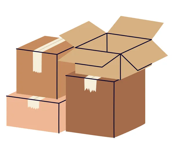 Bonitas cajas pila — Vector de stock