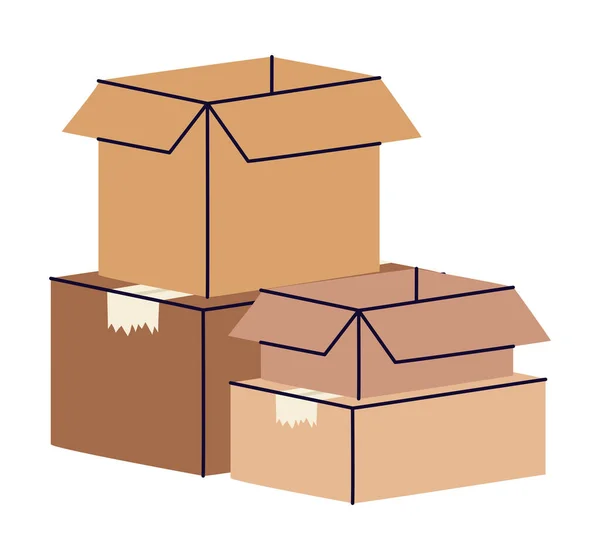 Cute boxes stack — Stock Vector