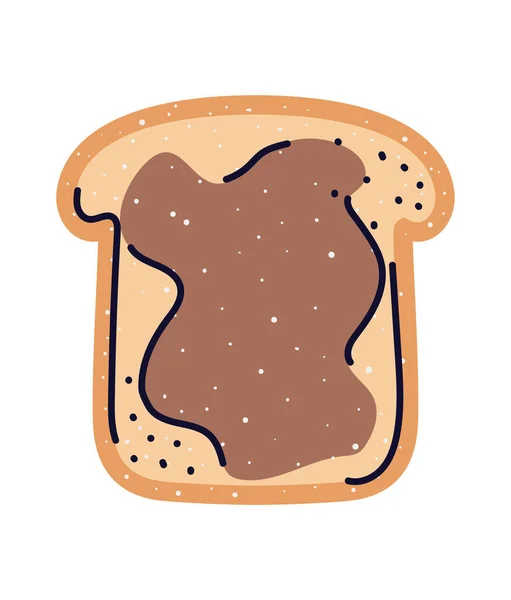 Pan con chocolate untado — Vector de stock