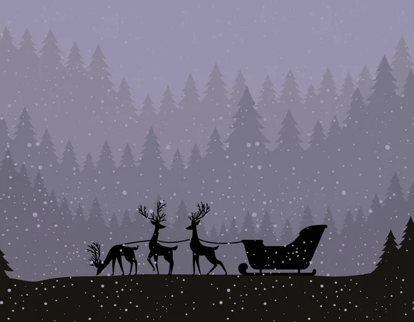 Cute santa sleigh — Stock Vector