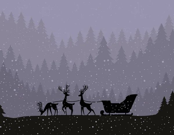 Schattig santa slee — Stockvector