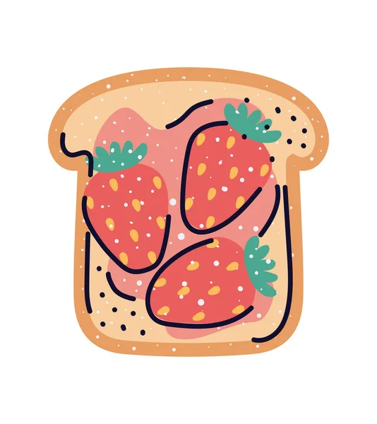 ขนมปังและสตรอเบอร์รี่ — ภาพเวกเตอร์สต็อก