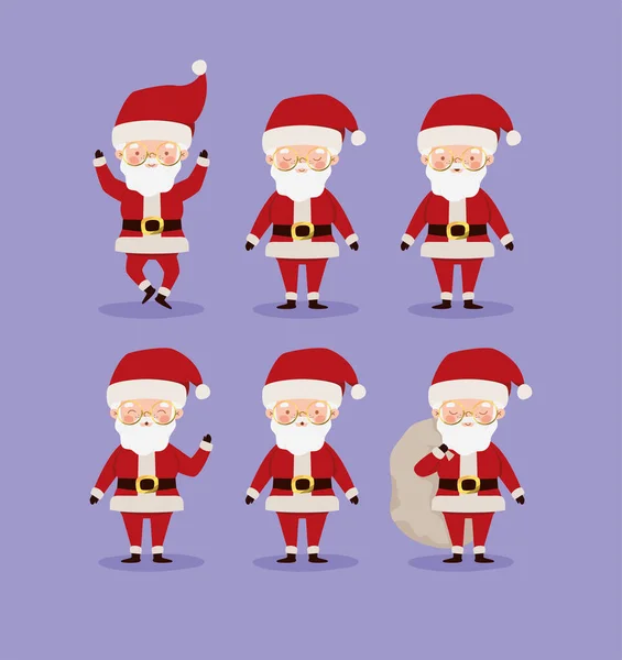 Sześć miłych Mikołajów — Wektor stockowy