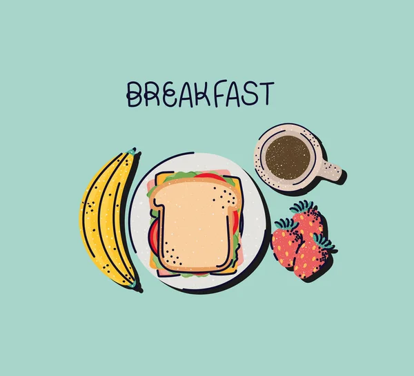 Χαριτωμένος σχεδιασμός πρωινού — Διανυσματικό Αρχείο