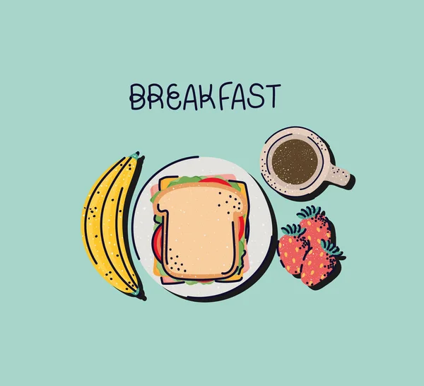 Lindo desayuno diseño — Archivo Imágenes Vectoriales