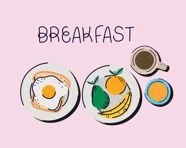 Hermoso cartel de desayuno — Archivo Imágenes Vectoriales
