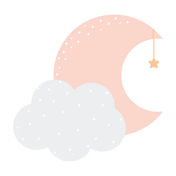 月と雲 — ストックベクタ