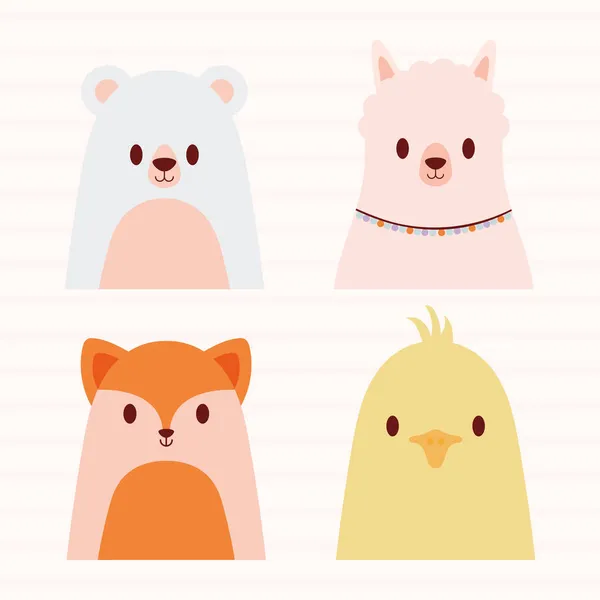 四只小动物 — 图库矢量图片
