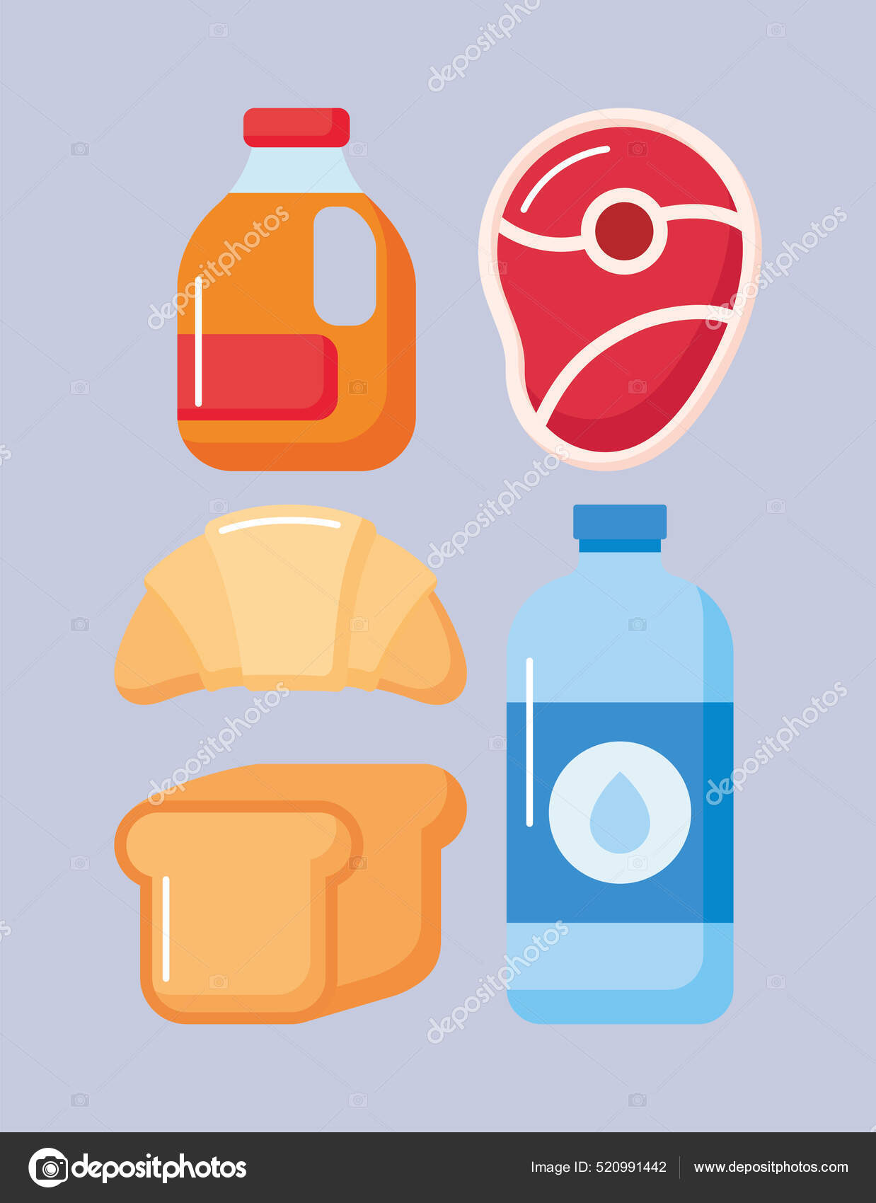 Five Food Items Stock Vector By grgroupstock 520991442 five-food-items-stock-vector-by-grgroupstock-520991442