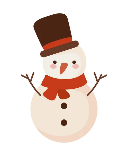 Bonito boneco de neve ilustração — Vetor de Stock
