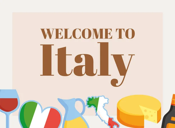 Mooie italiaanse kaart — Stockvector