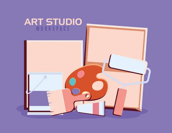 Cartaz estúdio de arte — Vetor de Stock