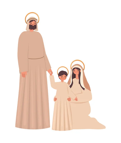 Full holy family — Stock Vector