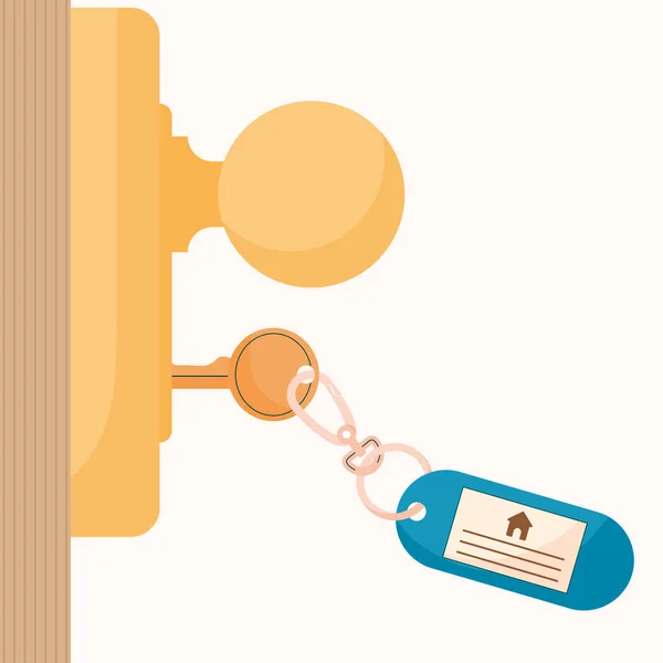 门上漂亮的钥匙链 — 图库矢量图片