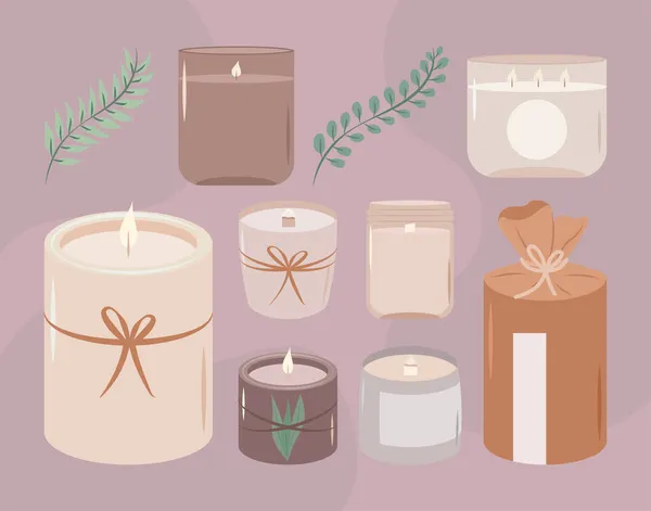 Velas bonitas artículos — Vector de stock