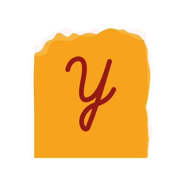 Бумага для выкупа с буквой Y — стоковый вектор