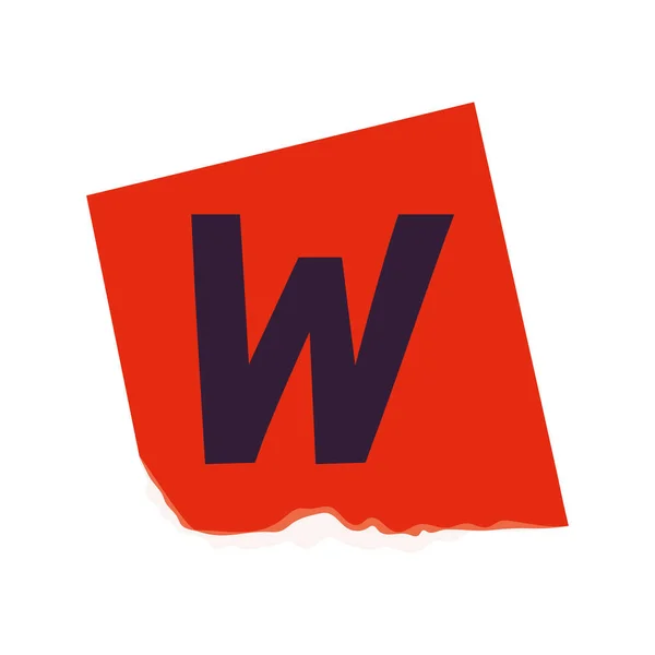 Váltságdíj levél W betűvel — Stock Vector