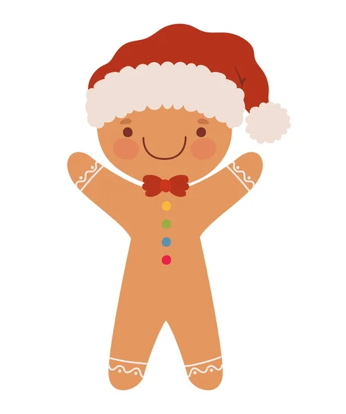 Happy gingerbread man design — Stock Vector