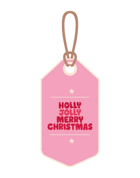 Holly jholly feliz etiqueta de Navidad — Vector de stock