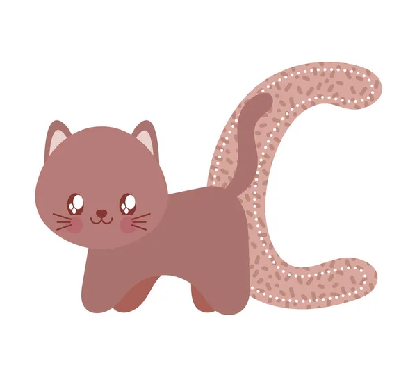 Letra C con gato — Archivo Imágenes Vectoriales