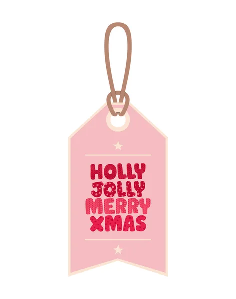 Holly jholly merry xmas label — стоковый вектор