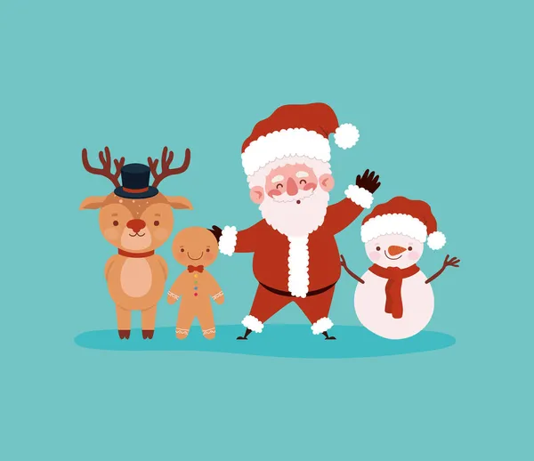 Glad christmas characters — Stock Vector