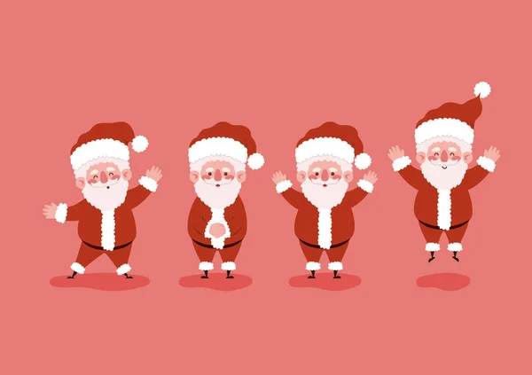 Four santa claus — Stock Vector